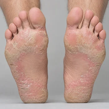 Severe Scaling and Erythema on the Soles of Both Feet