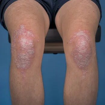 Plaque Psoriasis Manifesting on Both Knees