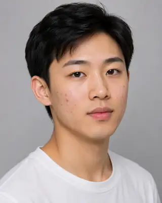 Young Asian Man with Facial Acne