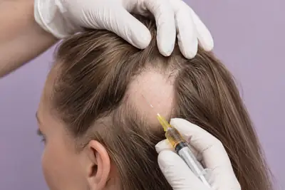 PRP Injection Treatment for Alopecia Areata Scalp Hair Loss - Clinical Photo