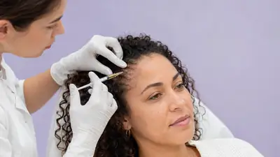 Hairline Microinjections Treatment for Hair Loss - Dermatology Stock Photo