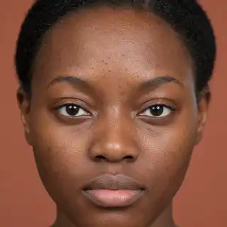 Forehead Blackheads and Blemishes on Young Woman - Clinical Dermatology Stock Photo