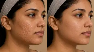 Acne Scars Treatment Before and After Comparison Photo