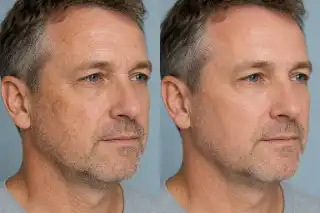 Before and After Hyperpigmentation Facial Treatment on Adult Male Patient