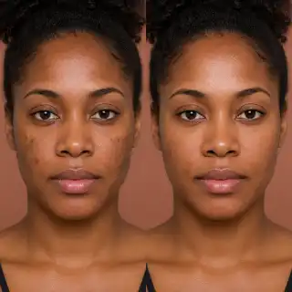 Before and After Deep Skin Pigment Laser Treatment on Woman - Dermatology Photo