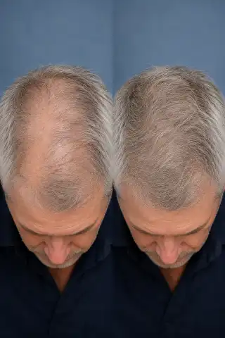 Senior Male Hair Loss Crown Treatment Before and After Results