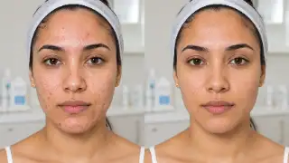 Clinical Acne Treatment Before and After Comparison Photo