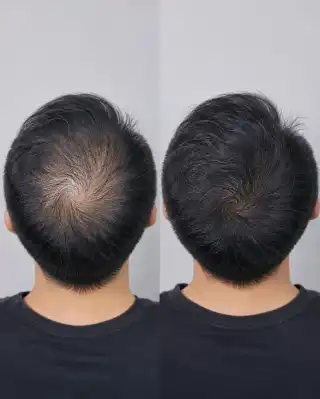 Crown Hair Loss Treatment Results Before And After Clinical Photo