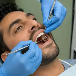 Molar Composite Restoration Procedure by Dentist in Clinic