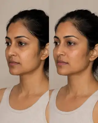 Cheek Filler Before and After Results in Adult Female Patient